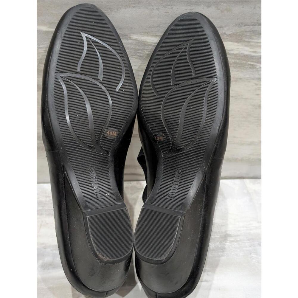 Nurture Black Leather Flats with Elastic Cross Straps 10M - Picture 3 of 7